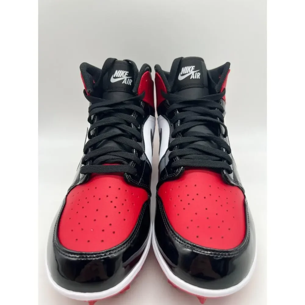 Jordan 1 Mid TD Cleat Bred Toe Men’s Size 10 Football Cleats FJ6805-601 New
